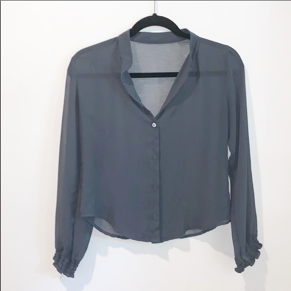 brandy melville grey button up